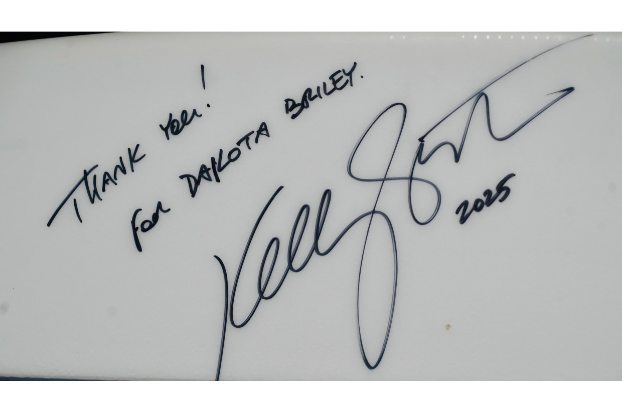 World Champion Kelly Slater Personal Autographed Surfboard