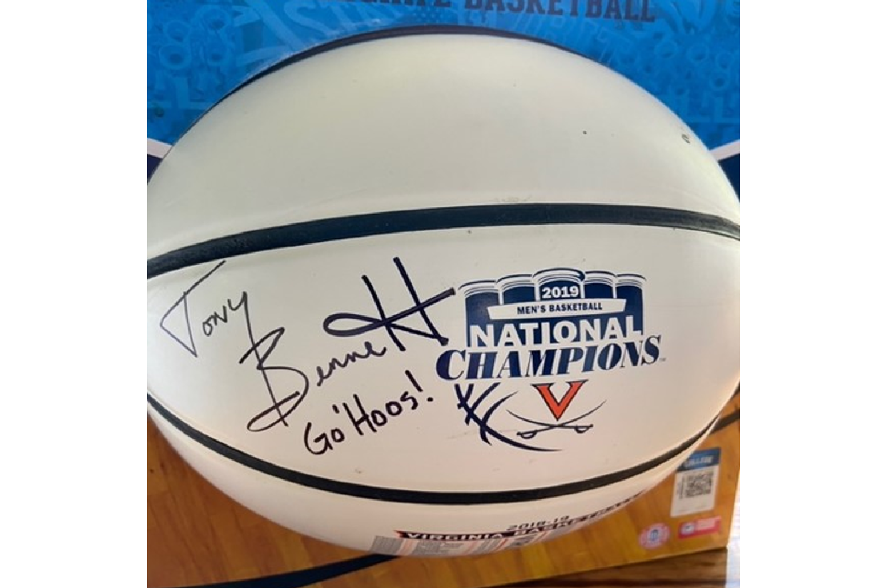 Uva Ncaa Championship Basketball Signed By Tony Bennet Gratitude Charlottesville 1st Annual Bid Bash Gratitude Cville Betterworld