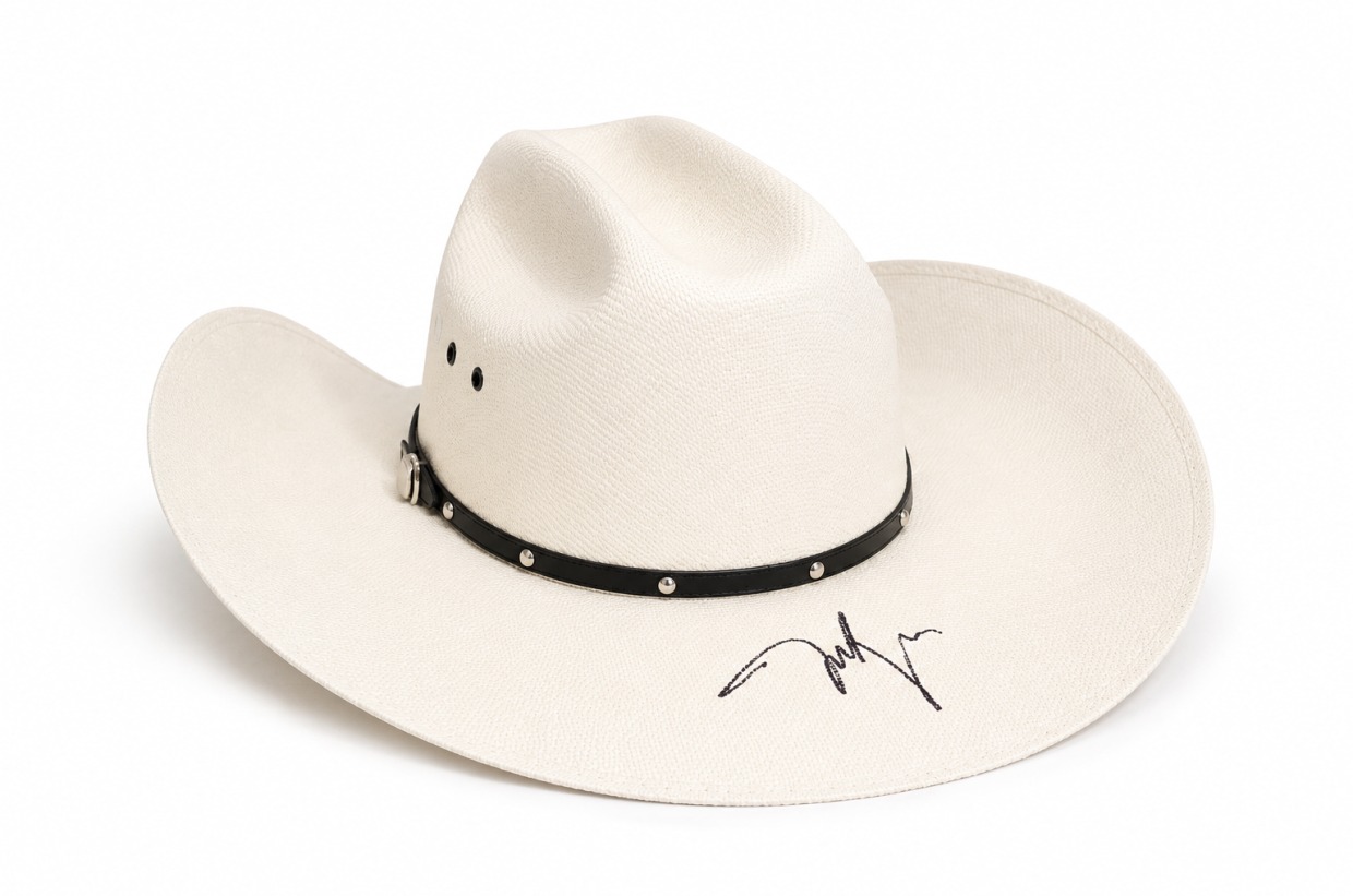 Cowboy hat autographed by Wildflower! Festival headliner, Justin Moore