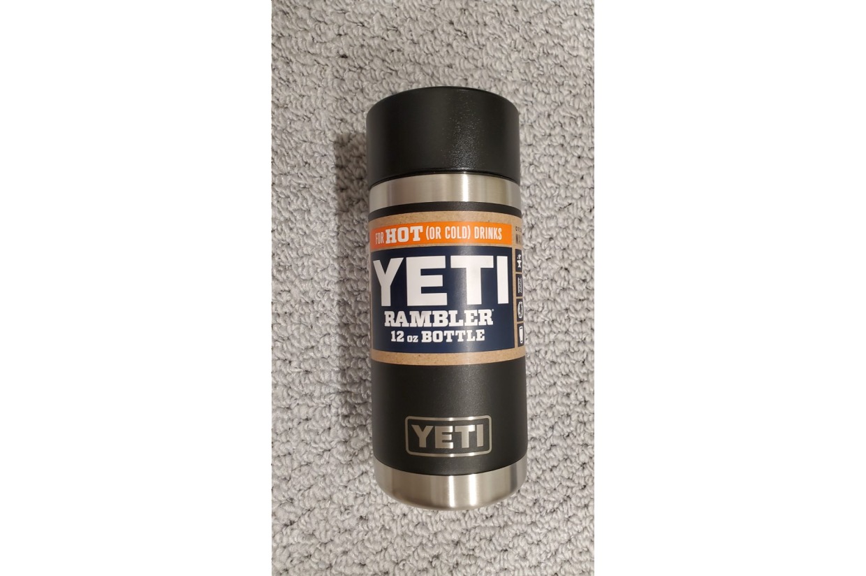 12oz Yeti Rambler bottle for hot or cold drinks (black) Get Inspired