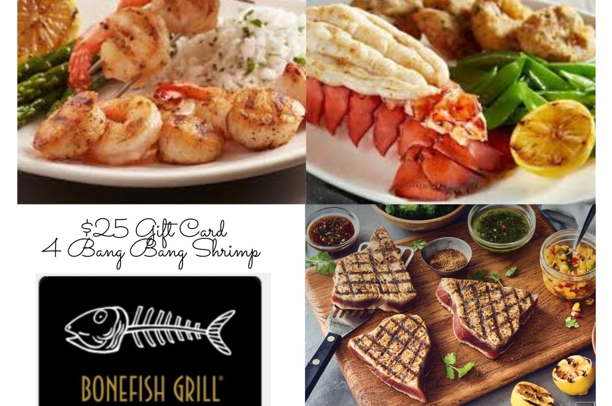 25 Bonefish Grill Gift Card + 4 Bang Bang Shrimp Wild About Autrey