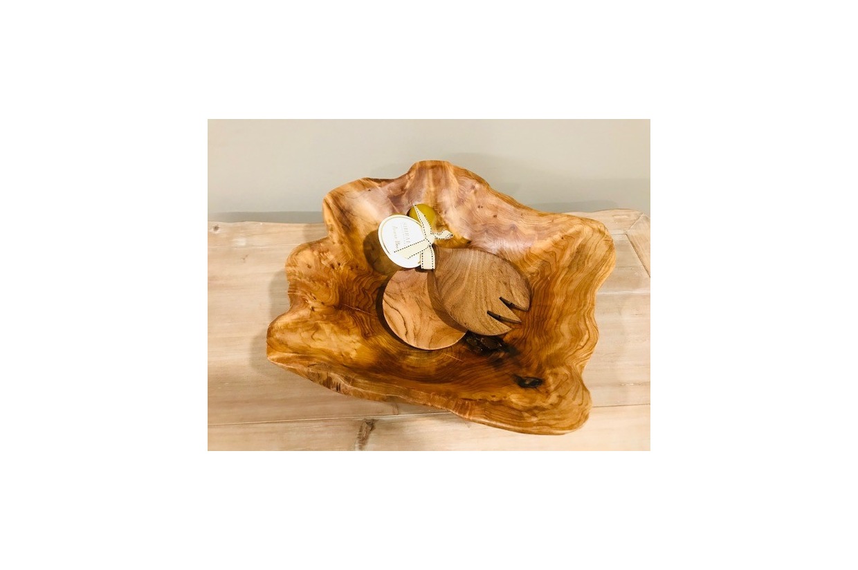 Handmade Wooden Salad Bowl with a set of Tossers 2024 50th Anniversary Celebration Auction