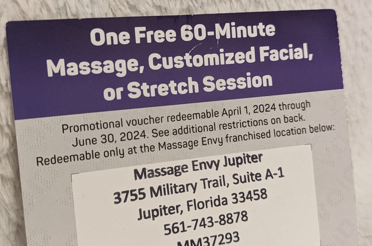 Massage Envy 60 Minute Massage, Facial or Stretch Session Jupiter