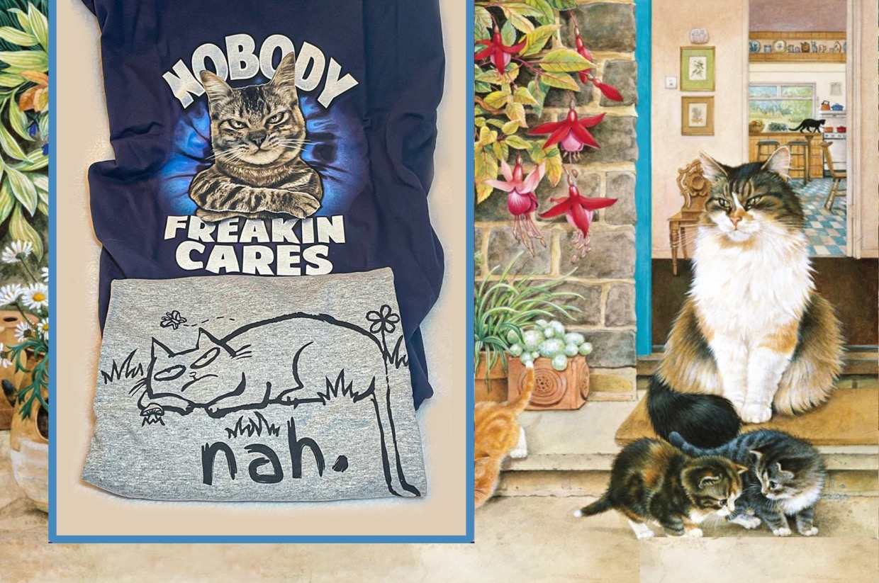 Two cat themed tshirts 2XL For the Cats' Sake Fall Auction 2023