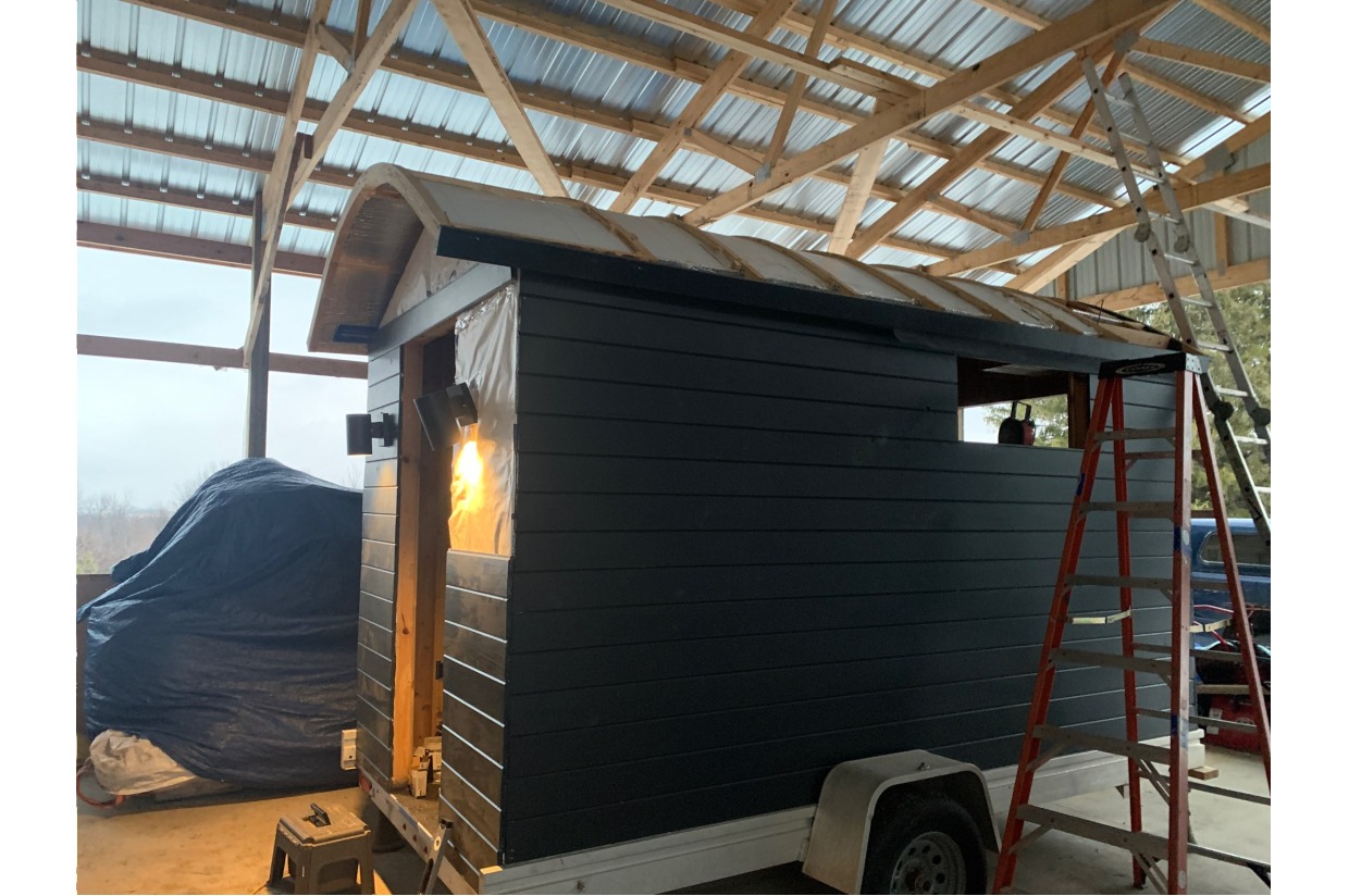 Mobile Sauna Maiden Voyage Food to People Fundraiser Rolling
