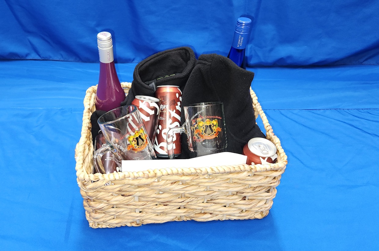 German Christmas Market Basket Book Binders Ball Silent Auction