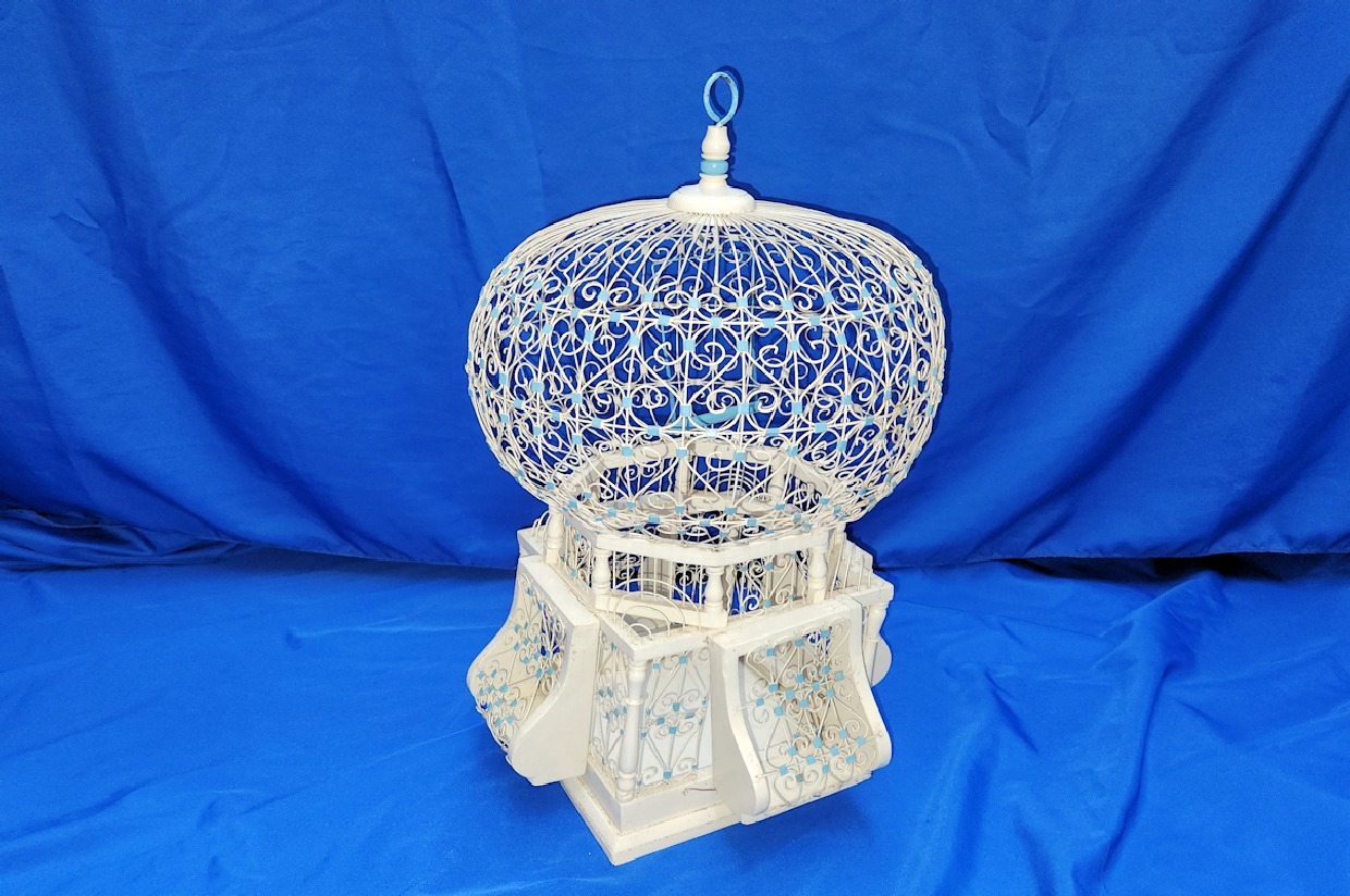 Antique Bird Cage Artwork Book Binders Ball Silent Auction