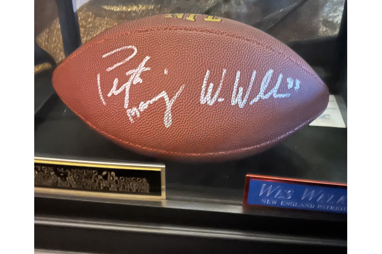 Peyton Manning & Wes Welker Autographed Ball | Rascal Live Auctions ...