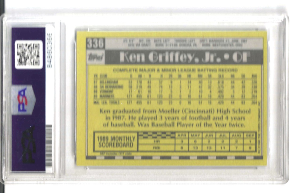 Ken Griffey Jr 1990 baseball Card 10th Annual Cobra Classic Silent