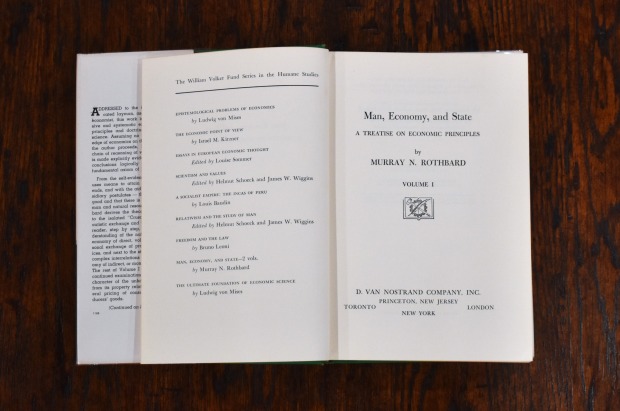 First Edition of Rothbard's Man, Economy, and State | 2023 Supporters ...