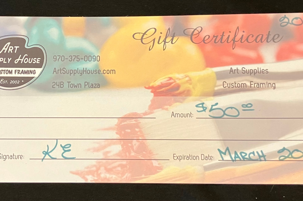 Art Supply Gift Card 2024 DHS Instrumental Music Gala Auction