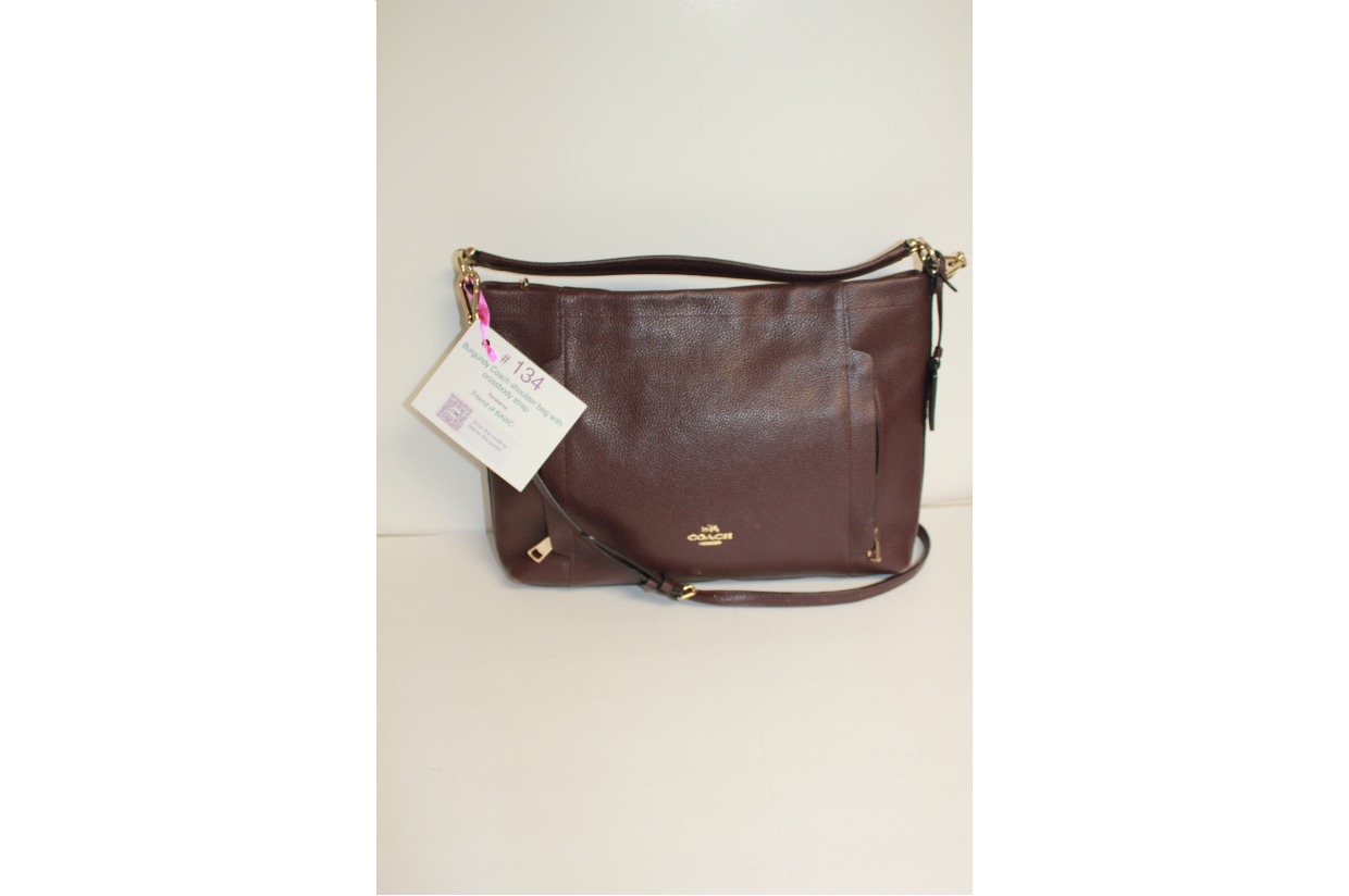 134 Coach burgundy bag with crossbody strap | Power of the Purse