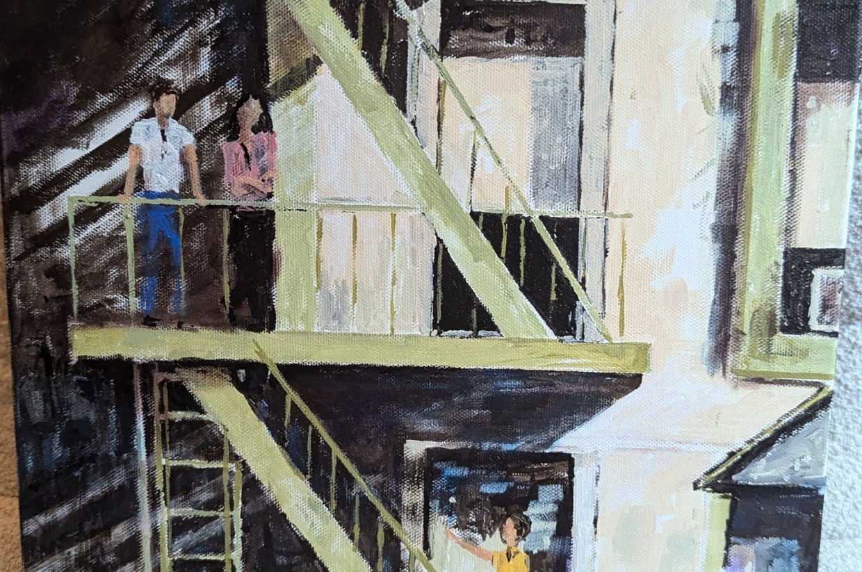 Terry Ruhs Oil Painting T.H.E. Night Hits the Runway Silent Auction