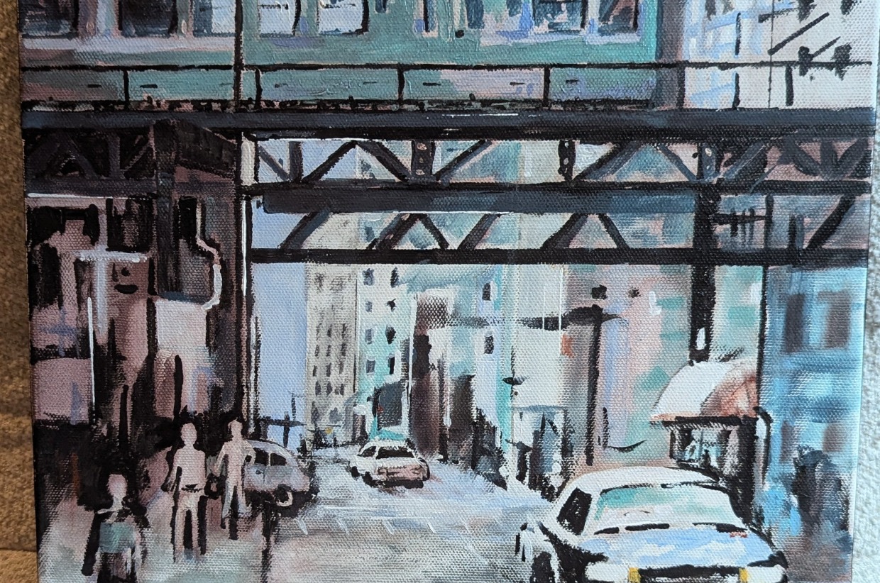 Terry Ruhs Oil Painting T.H.E. Night Hits the Runway Silent Auction