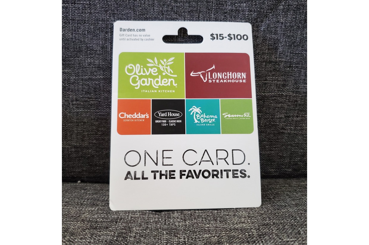 SOLD Olive Garden/LongHorn Steakhouse/Bahama Breeze 25.00 Gift card