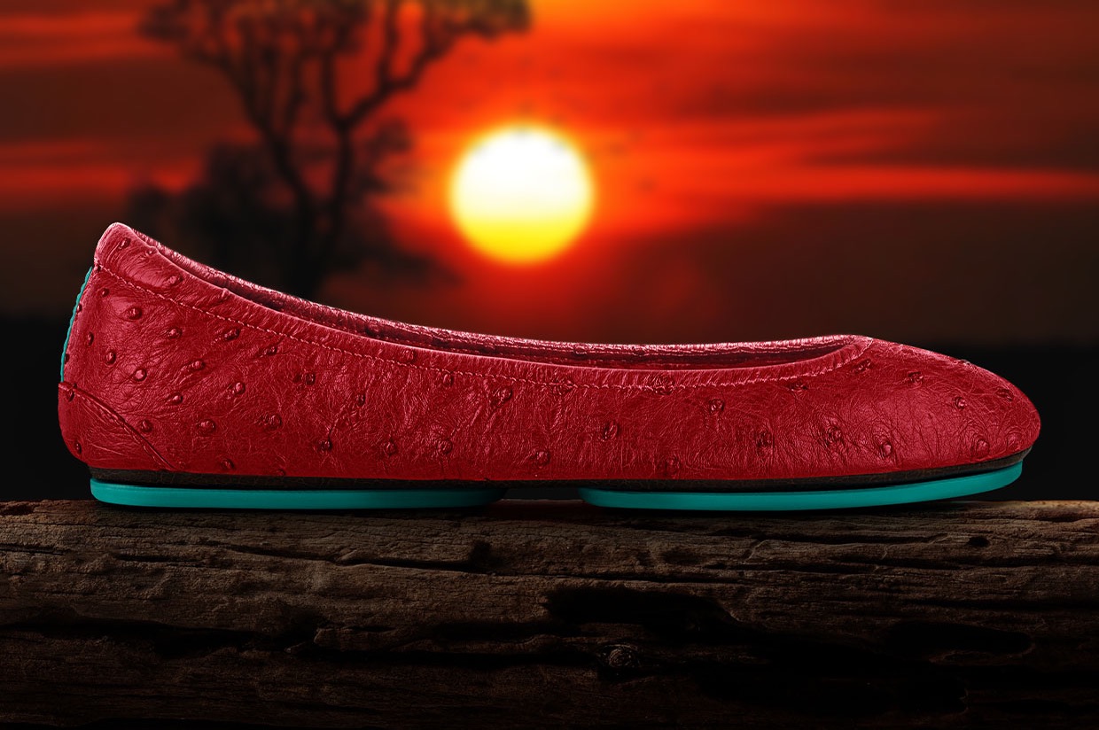 Red Ostrich Tieks