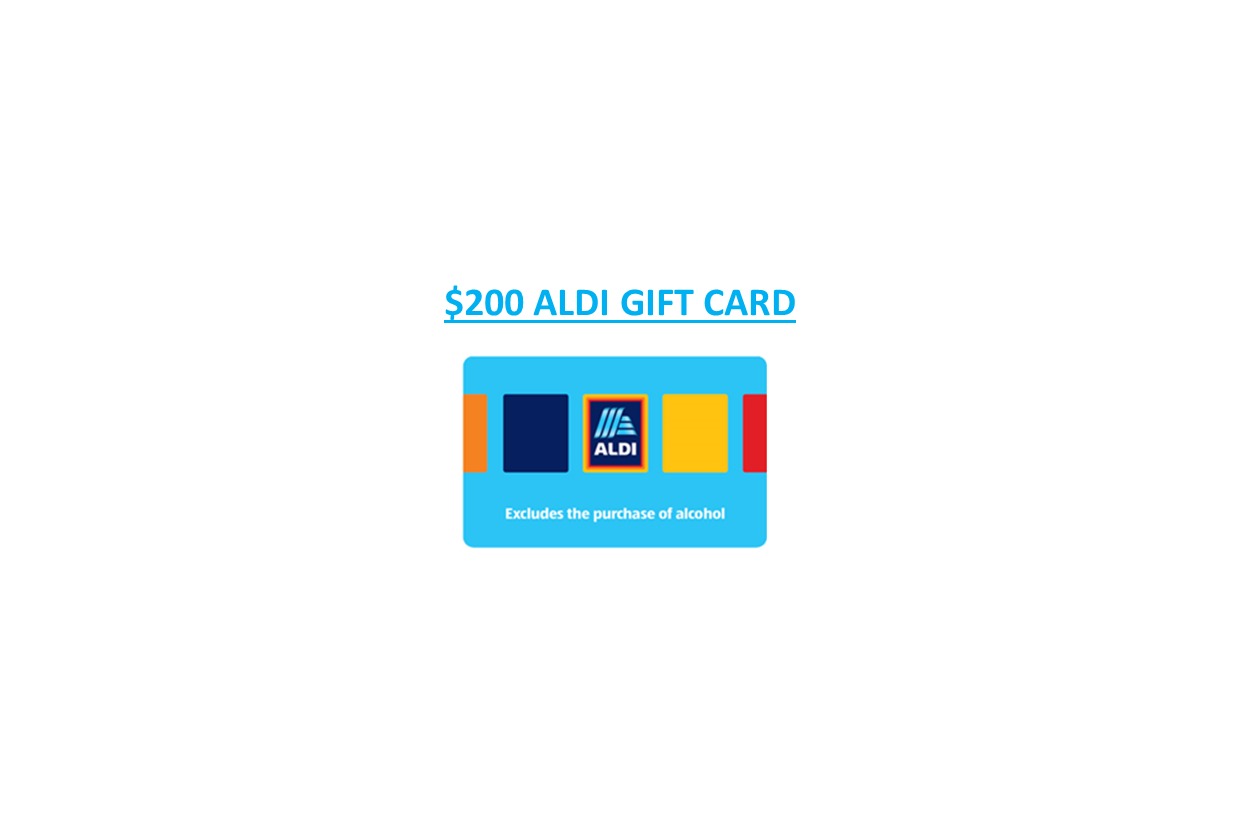 200 ALDI GIFT CARD (2 100 Cards) FREE PA SHIPPING giveaway