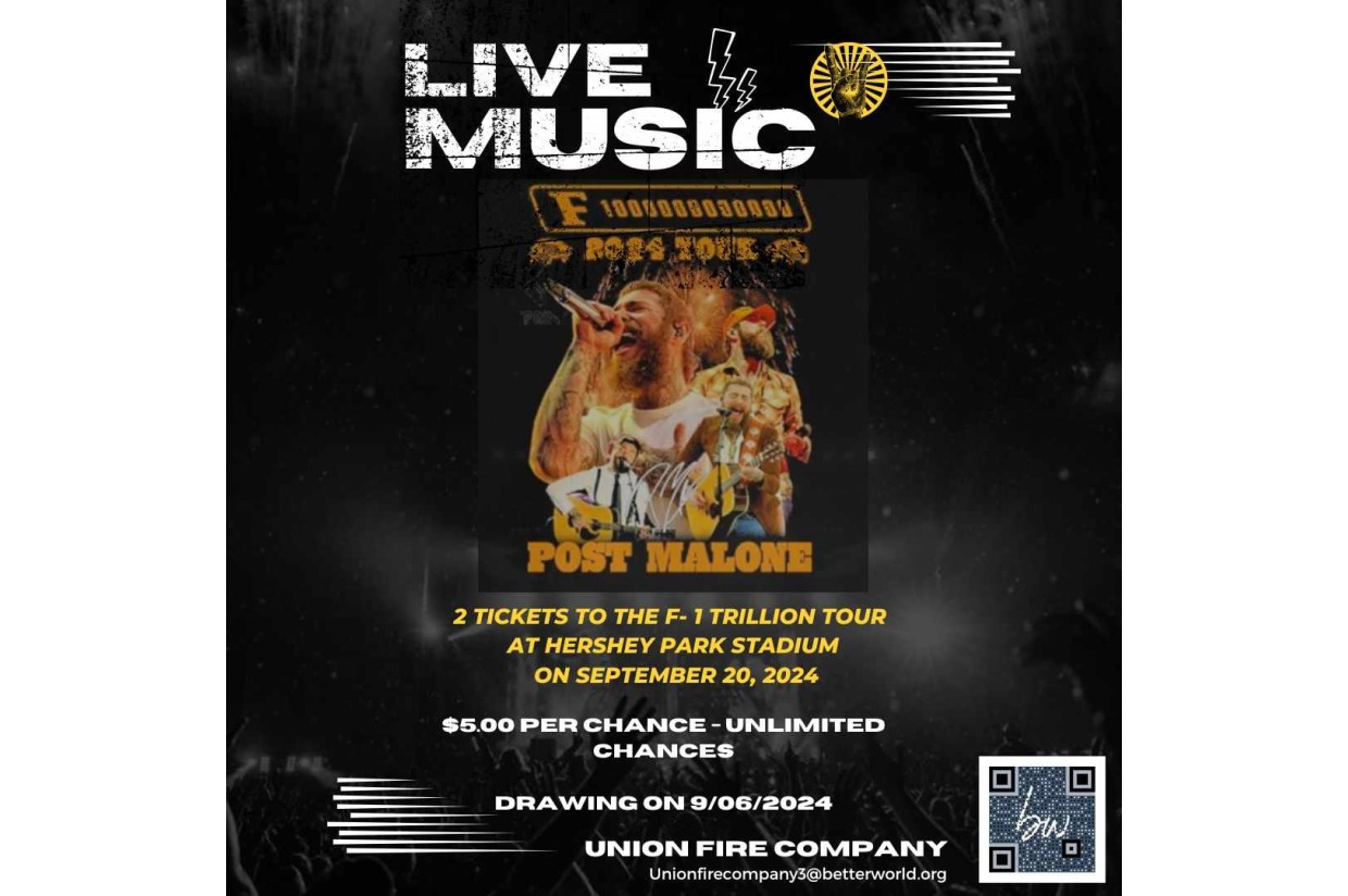 Post malone tickets giveaway supporting union fire company 3
