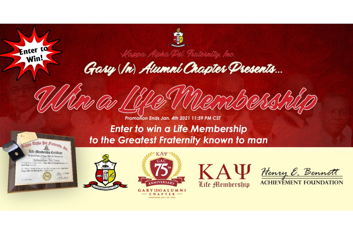 Life Membership to Kappa Alpha Psi Fraternity, Inc. giveaway supporting