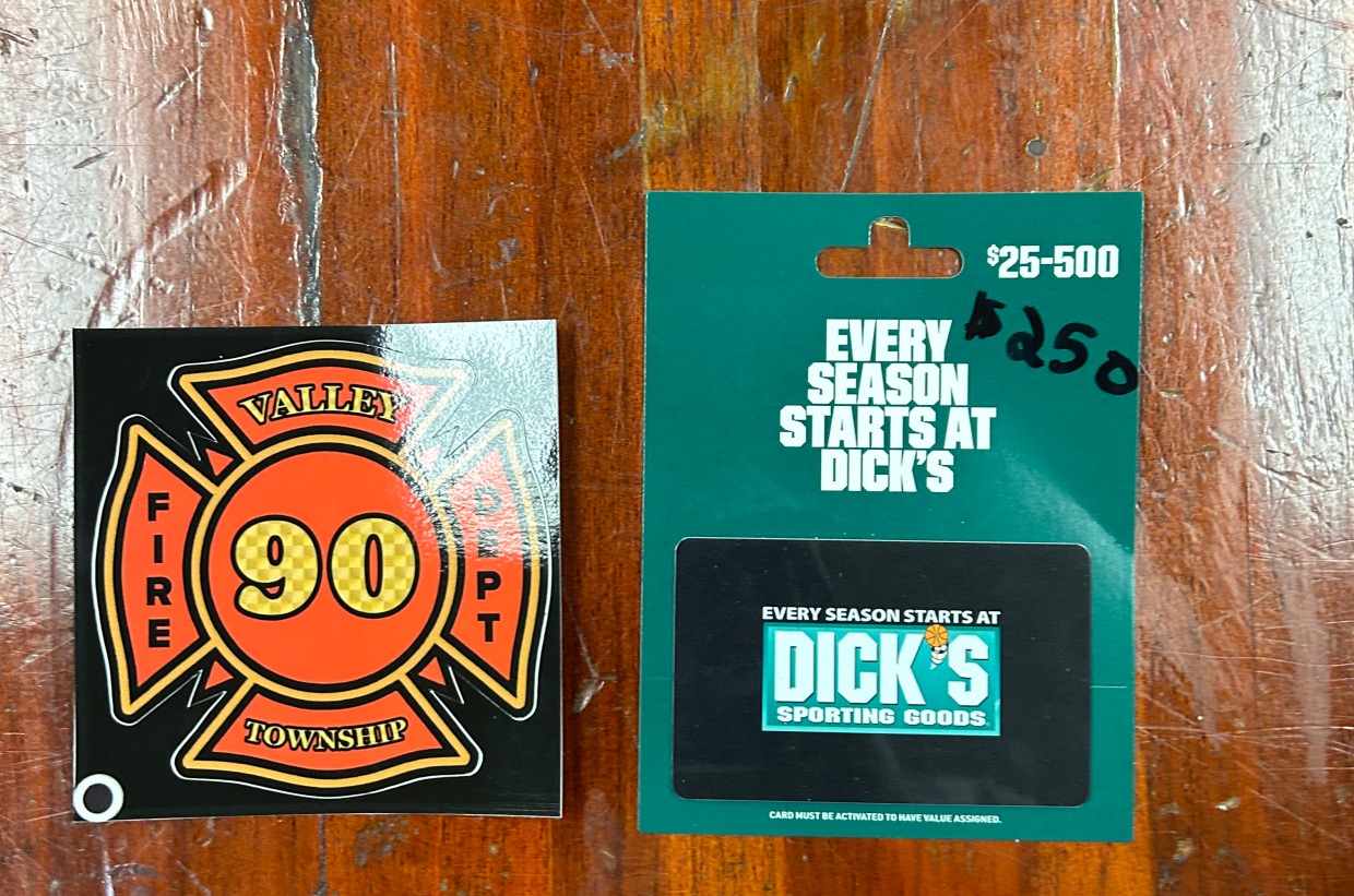 250 Dick’s sporting goods gift card giveaway supporting Valley Township Fire Department